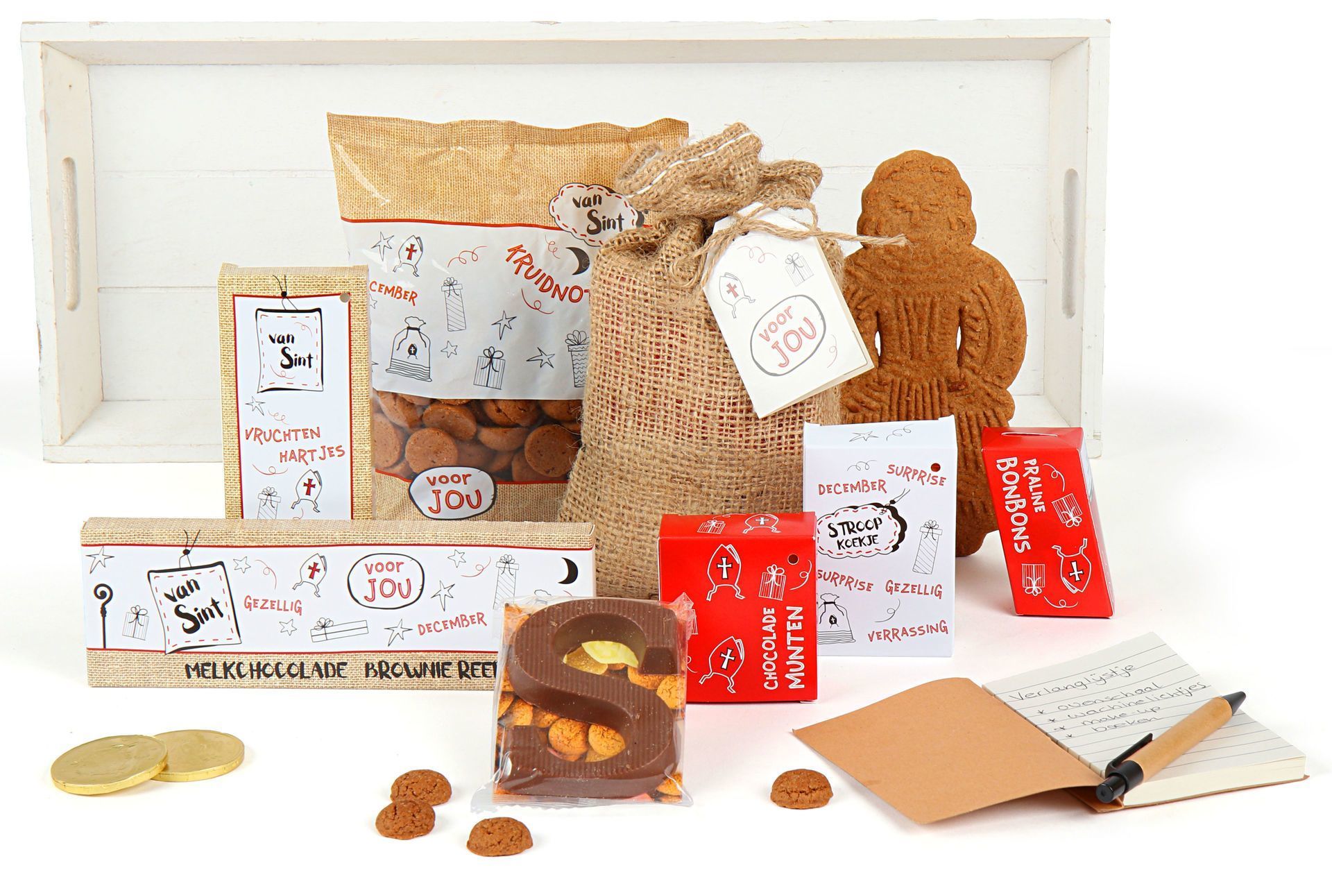 Jute sinterklaas zak gevuld - Afbeelding 2