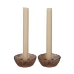 530 Jens Living Giftset Kandelaar En Kaars Bruin (1)