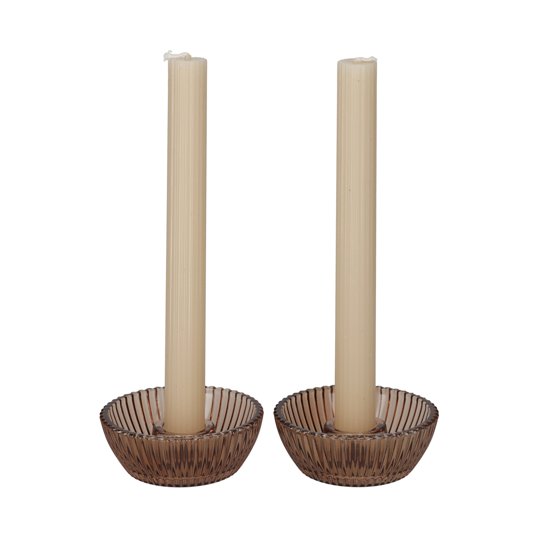 530 Jens Living Giftset Kandelaar En Kaars Bruin (1)