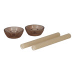 530 Jens Living Giftset Kandelaar En Kaars Bruin (2)