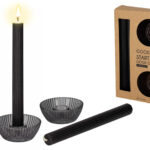 535 Jens Living Giftset Kandelaar En Kaars Zwart