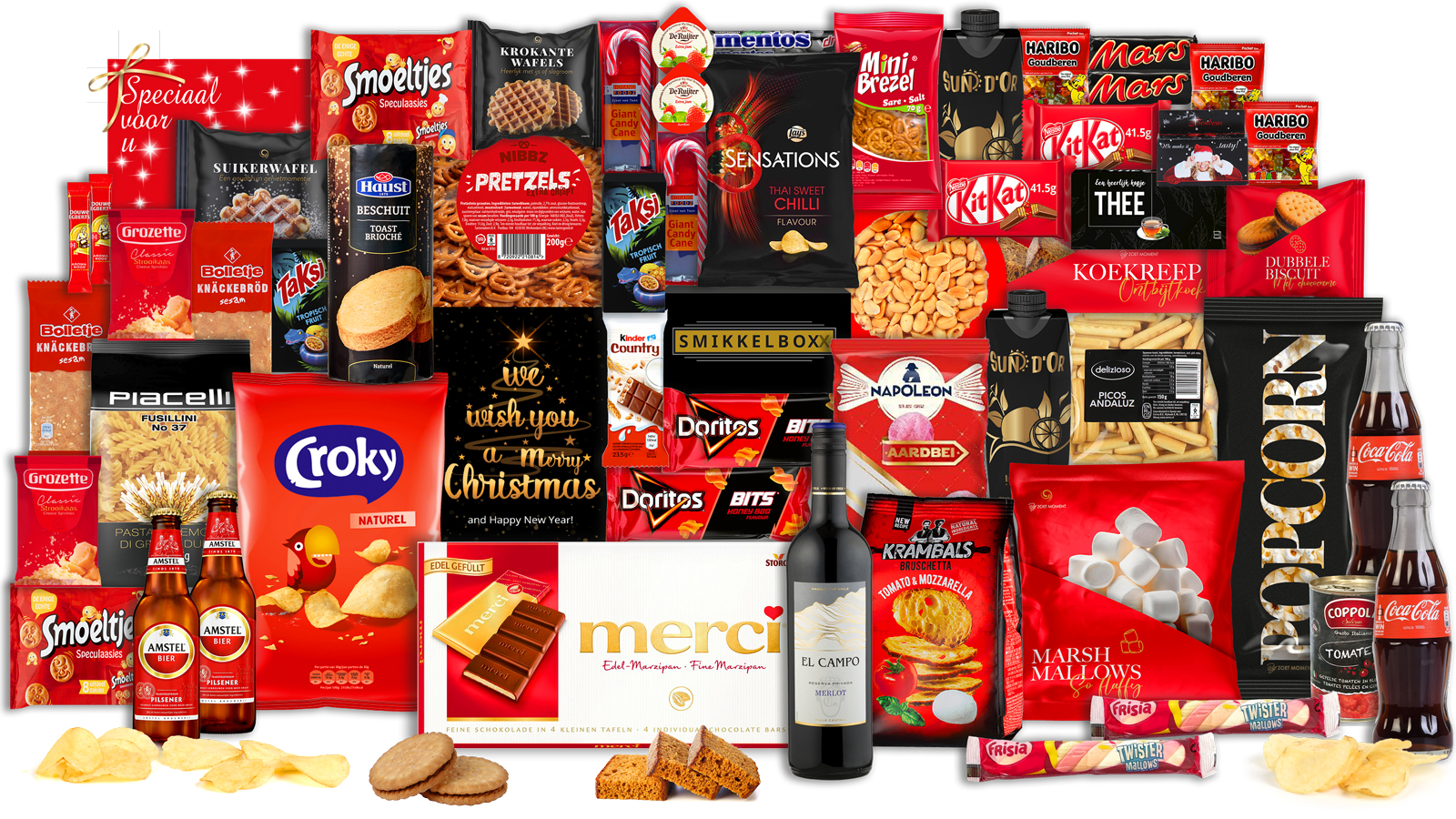 113 Zwart Rood 50 - Tot de nok toe gevuld - kerstpakket