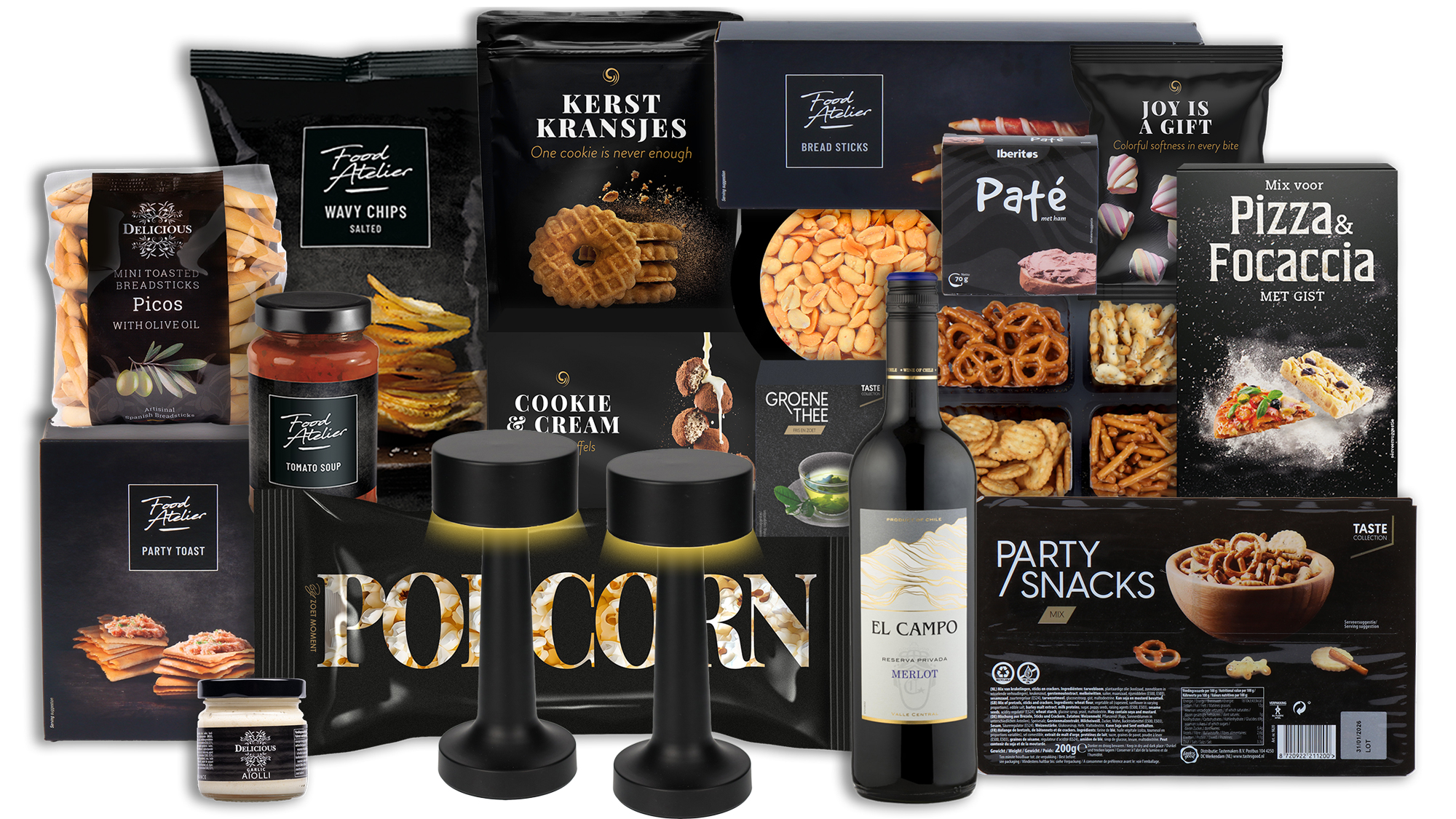 704 Lichtpuntjes Met Lekkers - Double Black LED - kerstpakket