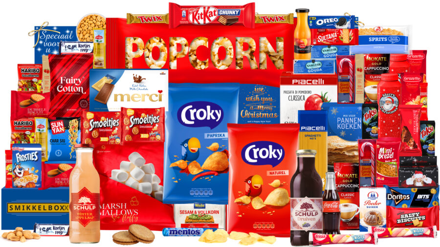 Kerstpakket zonder alcohol, zeer royale pakket, waardering, in een luxe feestelijke kerstdoos.