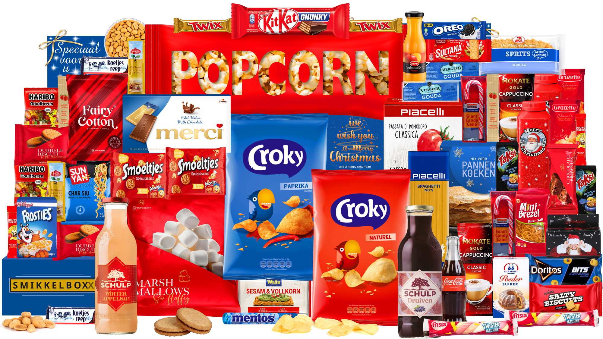 Kerstpakket zonder alcohol, zeer royale pakket, waardering, in een luxe feestelijke kerstdoos.