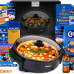 royaal blauwe kerstpakket Happen & Genieten vol heerlijke lekkernijen 25 Blauw 60 Hapjespan