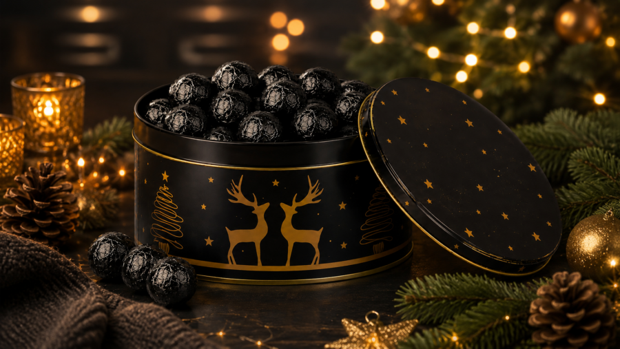 365 Choc Ballen In Blik Sfeerfoto