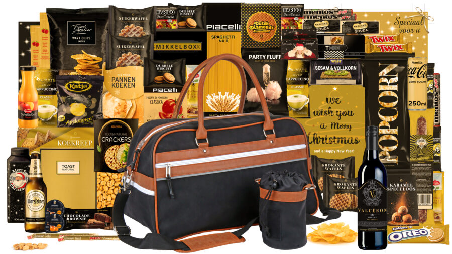 Weekendtas - Luxe geschenk - handig voor sport en reizen - 87 Zwart Goud 80 Vintage Tas