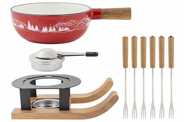 Aspen Fondueset Ski Gietijzer Met 6 Vorkjes (4)